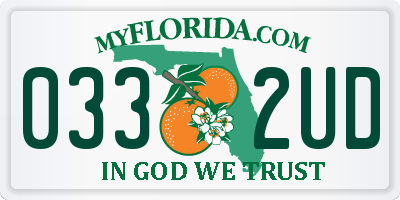 FL license plate 0332UD