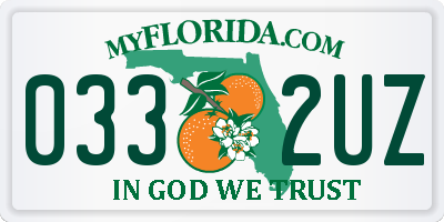 FL license plate 0332UZ