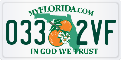 FL license plate 0332VF
