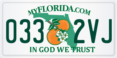 FL license plate 0332VJ