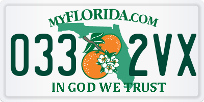 FL license plate 0332VX
