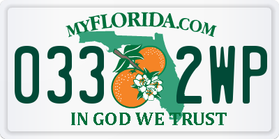 FL license plate 0332WP