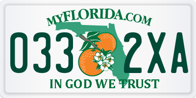 FL license plate 0332XA