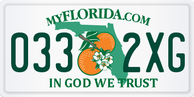 FL license plate 0332XG