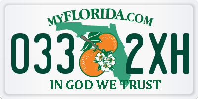 FL license plate 0332XH
