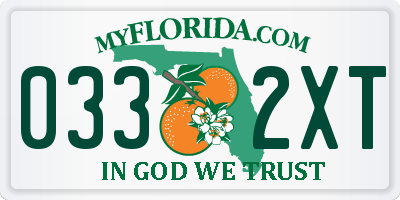 FL license plate 0332XT