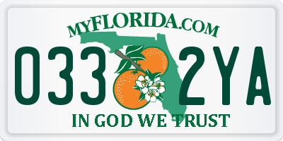 FL license plate 0332YA