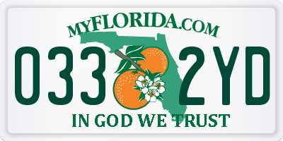 FL license plate 0332YD