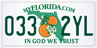 FL license plate 0332YL