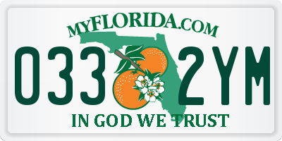 FL license plate 0332YM