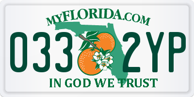 FL license plate 0332YP
