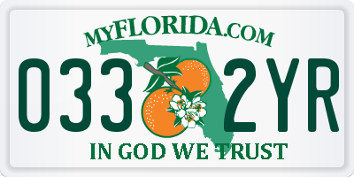 FL license plate 0332YR