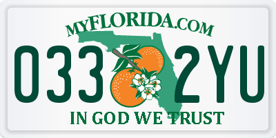 FL license plate 0332YU