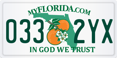 FL license plate 0332YX
