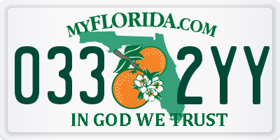 FL license plate 0332YY