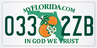 FL license plate 0332ZB