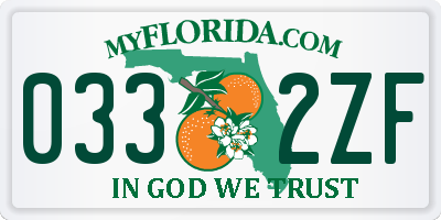 FL license plate 0332ZF