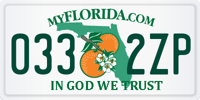 FL license plate 0332ZP