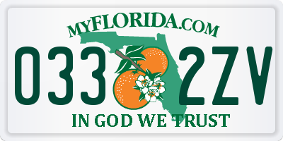 FL license plate 0332ZV