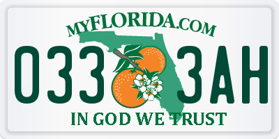 FL license plate 0333AH
