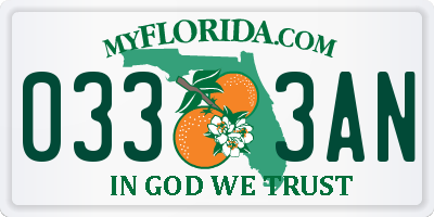 FL license plate 0333AN