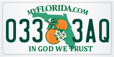 FL license plate 0333AQ