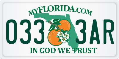 FL license plate 0333AR