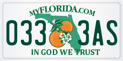 FL license plate 0333AS
