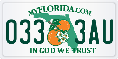 FL license plate 0333AU