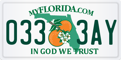 FL license plate 0333AY