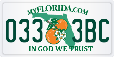 FL license plate 0333BC