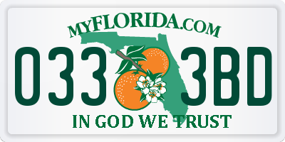 FL license plate 0333BD