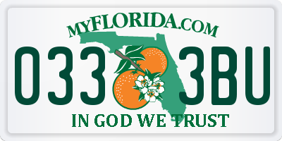 FL license plate 0333BU