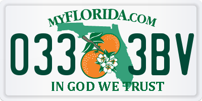 FL license plate 0333BV