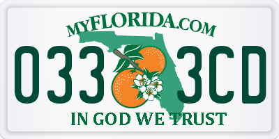 FL license plate 0333CD