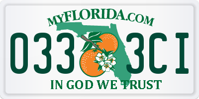 FL license plate 0333CI