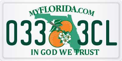 FL license plate 0333CL