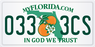 FL license plate 0333CS