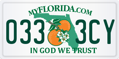 FL license plate 0333CY