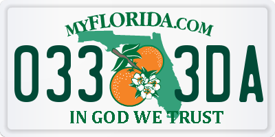 FL license plate 0333DA
