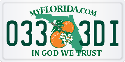 FL license plate 0333DI
