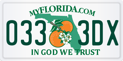 FL license plate 0333DX