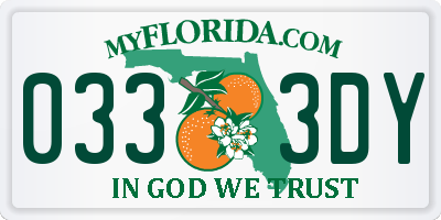 FL license plate 0333DY