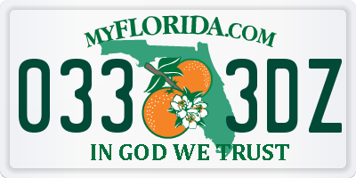 FL license plate 0333DZ