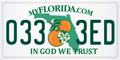 FL license plate 0333ED