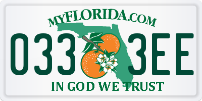 FL license plate 0333EE