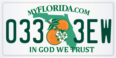 FL license plate 0333EW