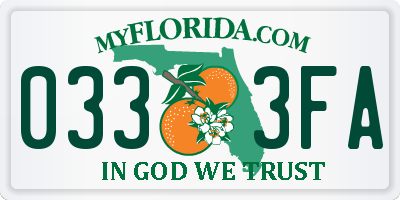 FL license plate 0333FA