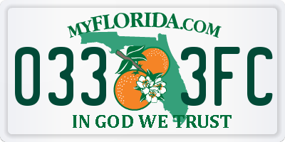 FL license plate 0333FC