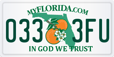 FL license plate 0333FU